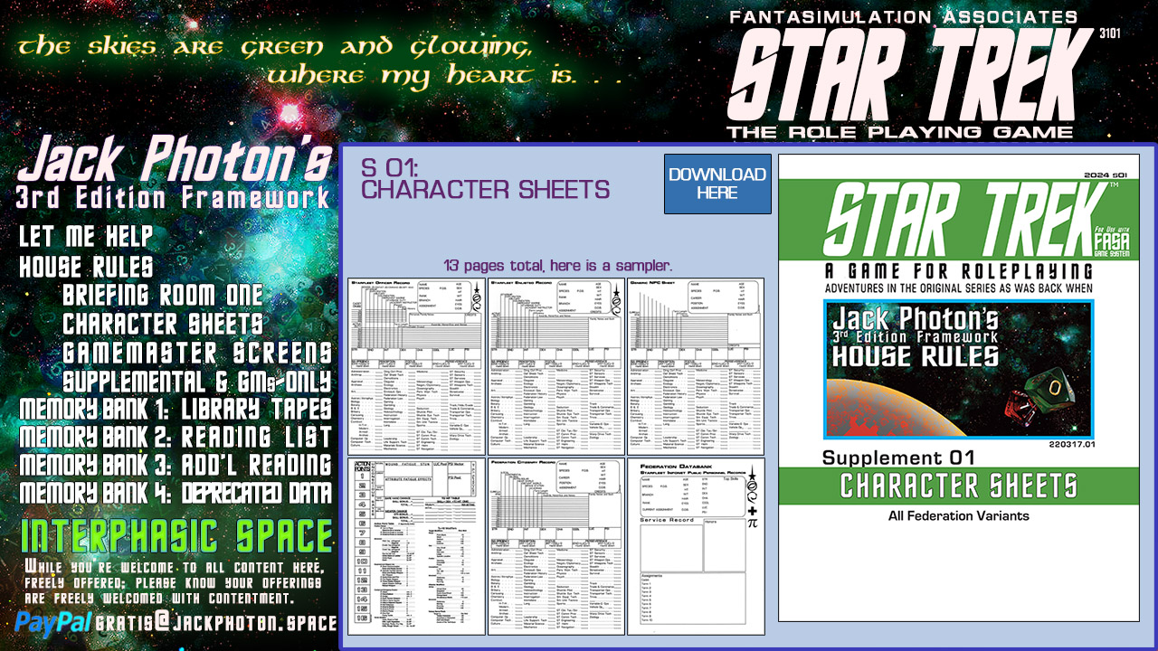 character sheets