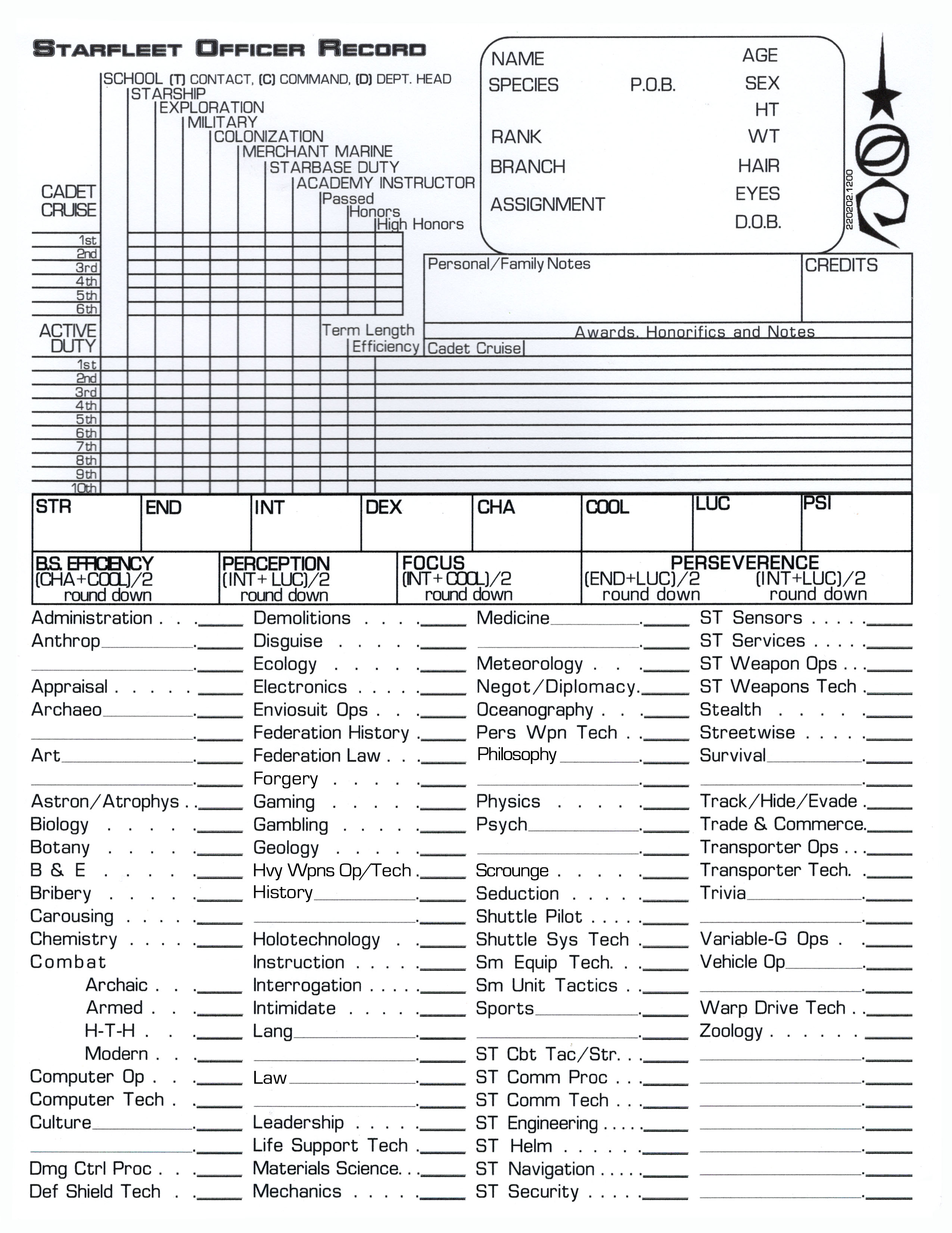 3rd Edition Character Sheets